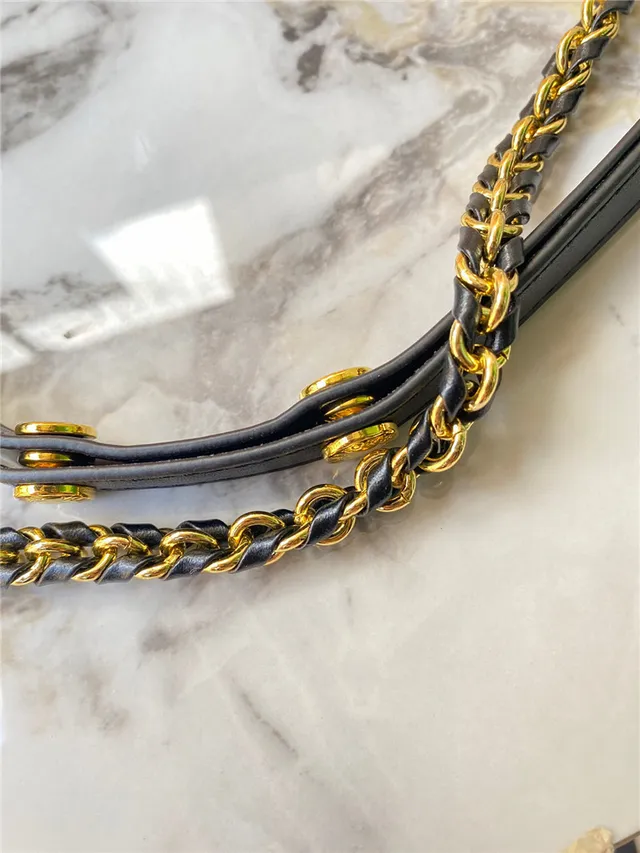 Louis Vuitton Multi Pochette Accessoires Negro Dorado Monograma Grabado Correa de Cadena Bolso Cruzado 13