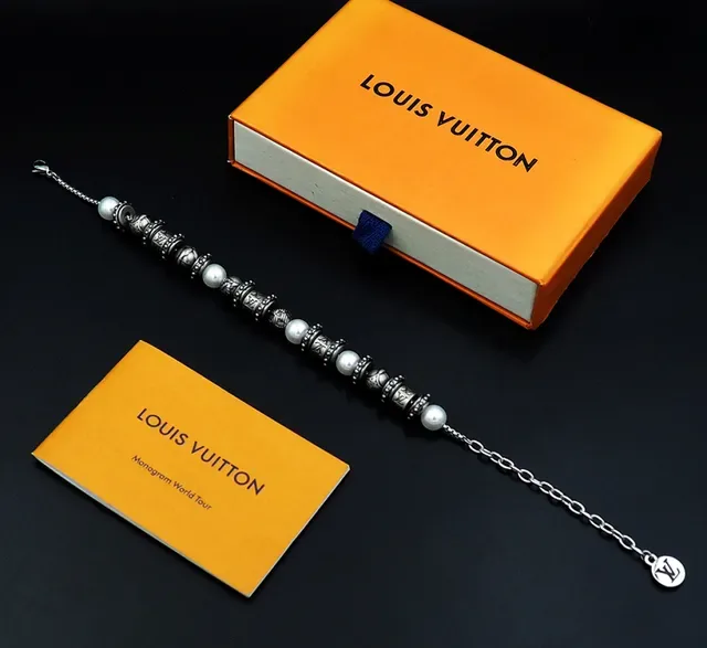 Louis Vuitton Pearl and Engraved Bead Bracelet 10