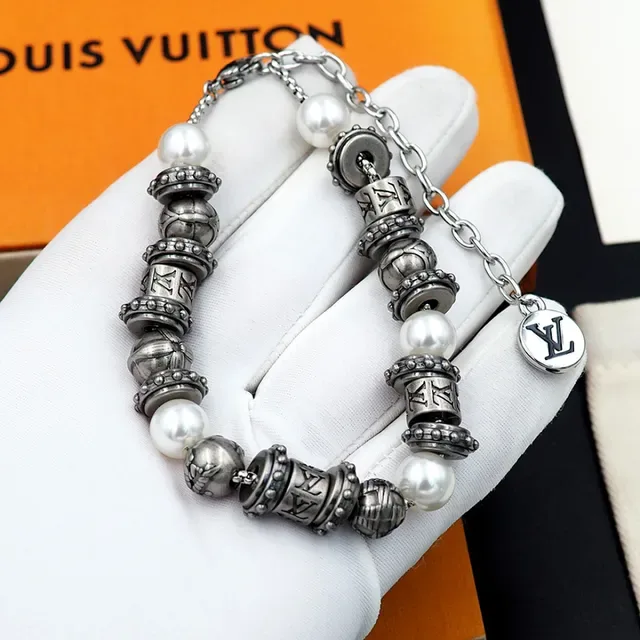 Louis Vuitton Pearl and Engraved Bead Bracelet 11