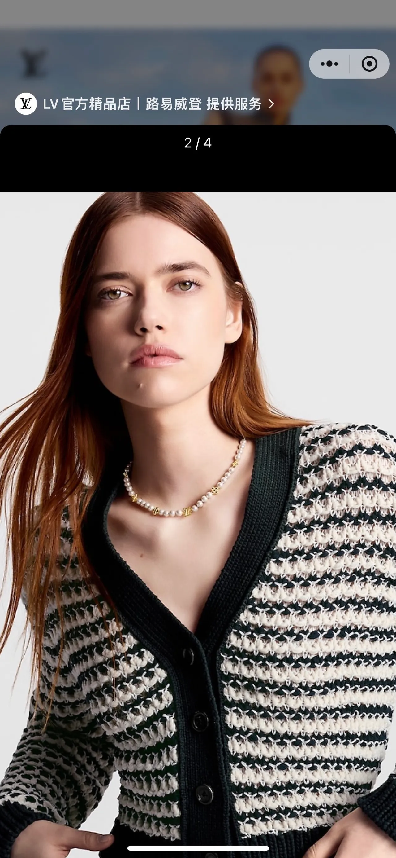 Louis Vuitton Collar de perlas y tono dorado monograma floral 12
