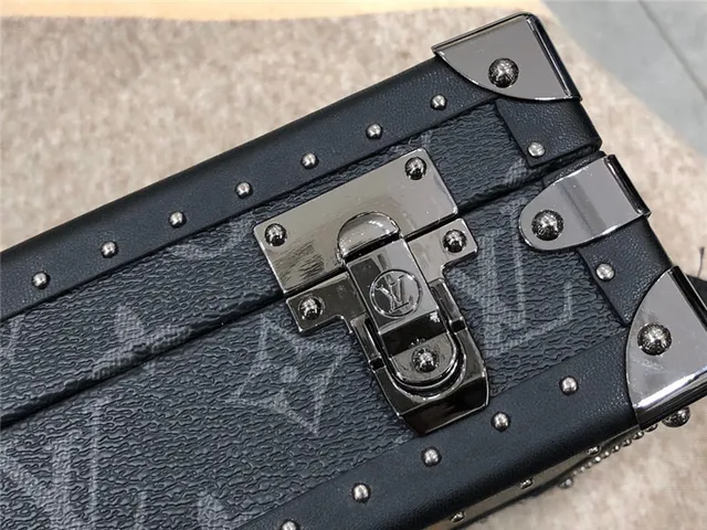 Louis Vuitton Petite Malle Black Monogram Trunk-Style Tote Bag 13