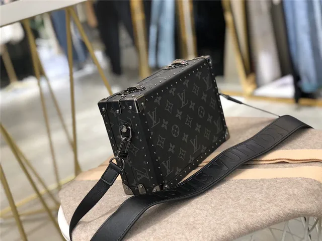 Louis Vuitton Petite Malle Black Monogram Trunk-Style Tote Bag 17