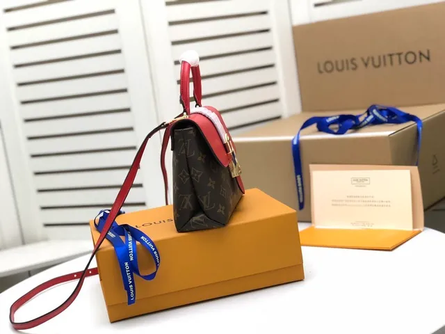 Louis Vuitton লাল বাদামী স্ট্রাকচার্ড টপ-হ্যান্ডেল মনোগ্রাম ক্যানভাস টোট ব্যাগ 3