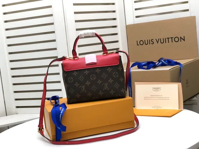 Louis Vuitton লাল বাদামী স্ট্রাকচার্ড টপ-হ্যান্ডেল মনোগ্রাম ক্যানভাস টোট ব্যাগ 4