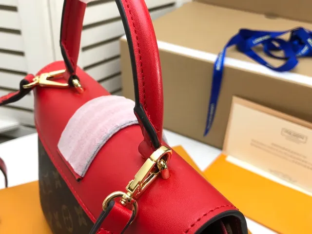 Louis Vuitton লাল বাদামী স্ট্রাকচার্ড টপ-হ্যান্ডেল মনোগ্রাম ক্যানভাস টোট ব্যাগ 6