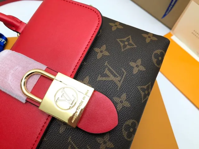 Louis Vuitton লাল বাদামী স্ট্রাকচার্ড টপ-হ্যান্ডেল মনোগ্রাম ক্যানভাস টোট ব্যাগ 7