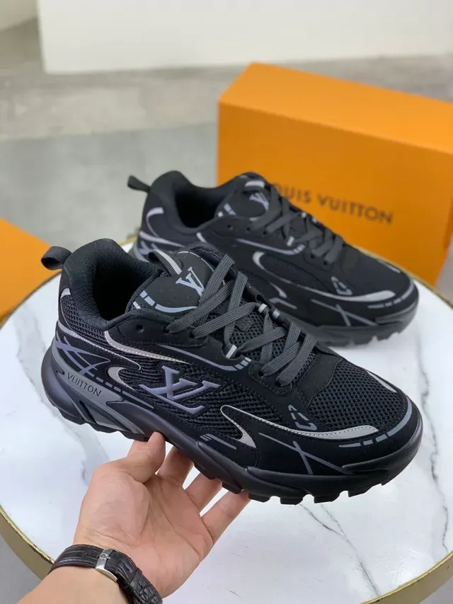 Louis Vuitton Run Away Black and Gray Lifestyle Sneakers 4