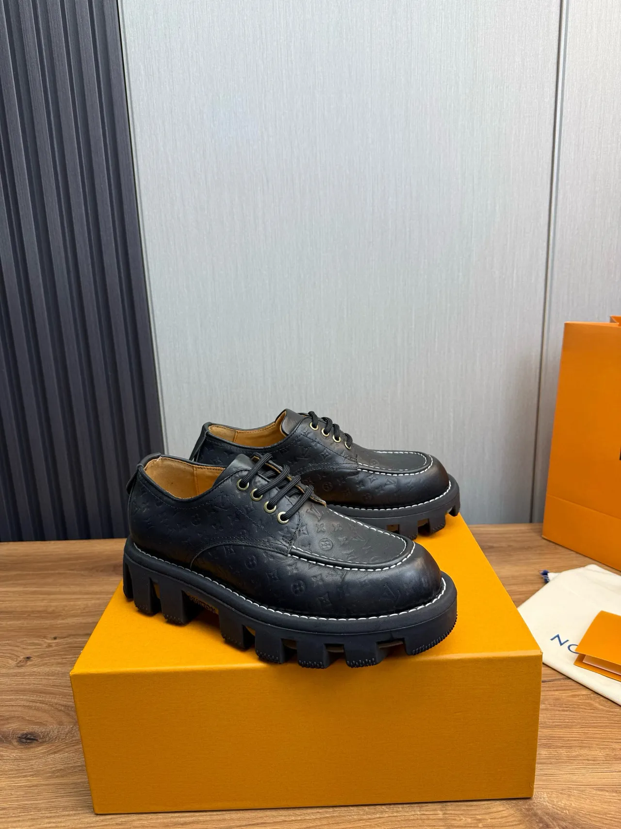 Louis Vuitton Run Away Black Monogram Oxford Shoes 3