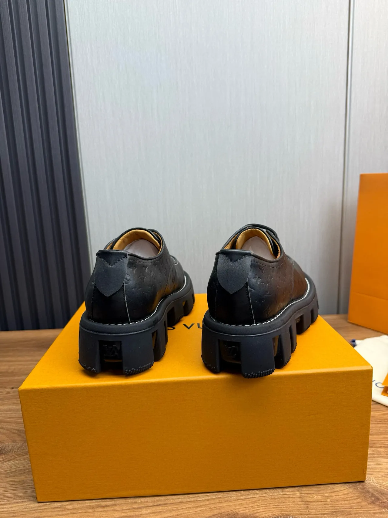 Louis Vuitton Run Away Black Monogram Oxford Shoes 4
