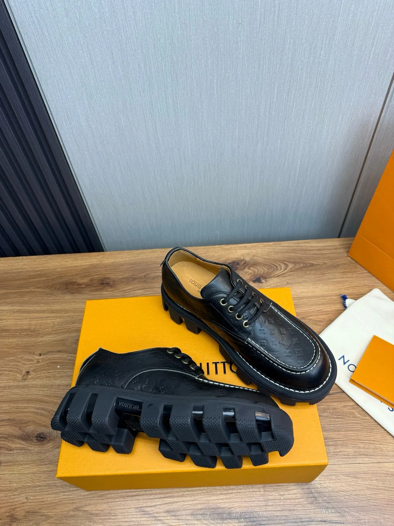Louis Vuitton Run Away Black Monogram Oxford Shoes 5