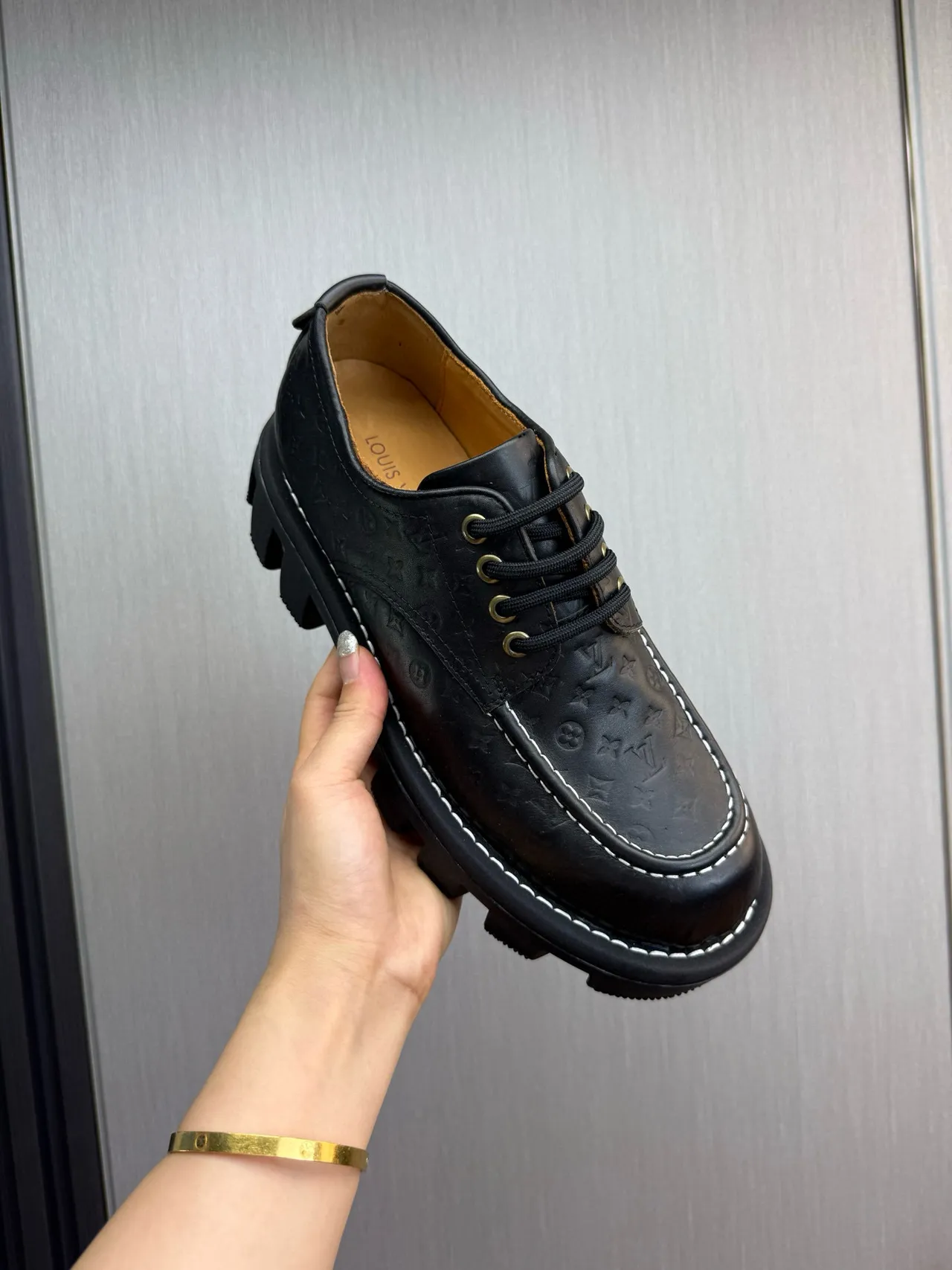 Louis Vuitton Run Away Black Monogram Oxford Shoes 7