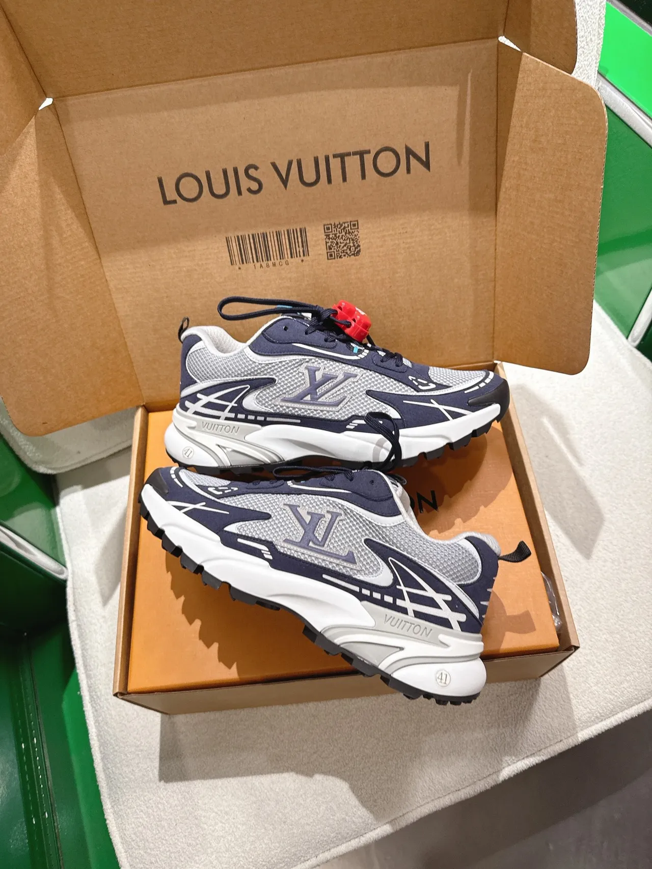 Louis Vuitton Run Away Navy Gray White Chunky Sneakers 3