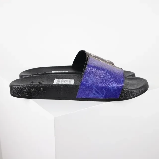 Louis Vuitton Run Away Slide Purple Monogram Black Slippers 3