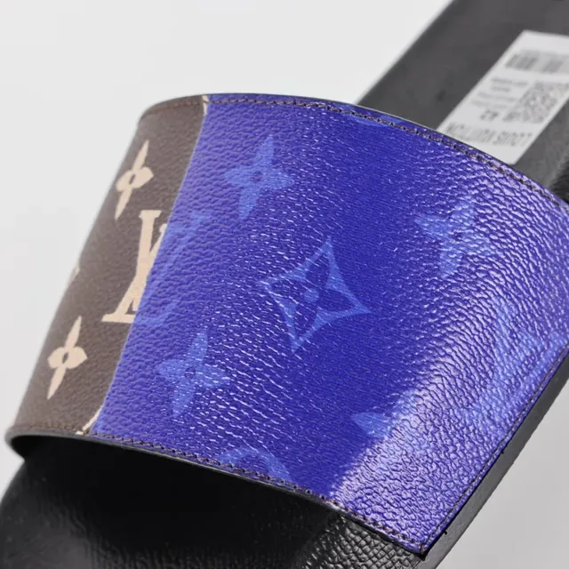 Louis Vuitton Run Away Slide Purple Monogram Black Slippers 6