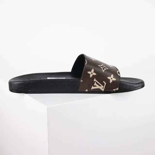 Louis Vuitton Run Away Slide Purple Monogram Black Slippers 7