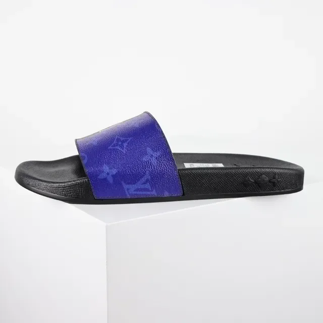 Louis Vuitton Run Away Slide Purple Monogram Black Slippers 9