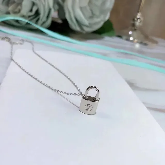 Louis Vuitton Silver Lockit Pendant Necklace 5