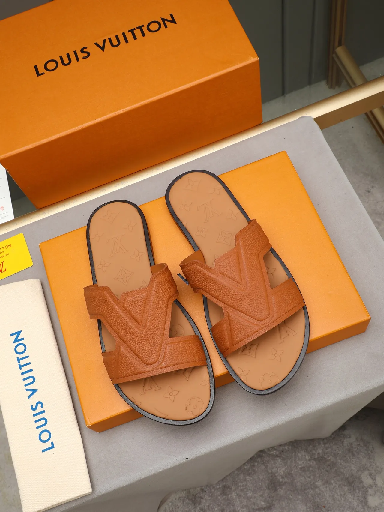 Louis Vuitton Slide Monogramme Embossé Sangle Croisée Mules 12