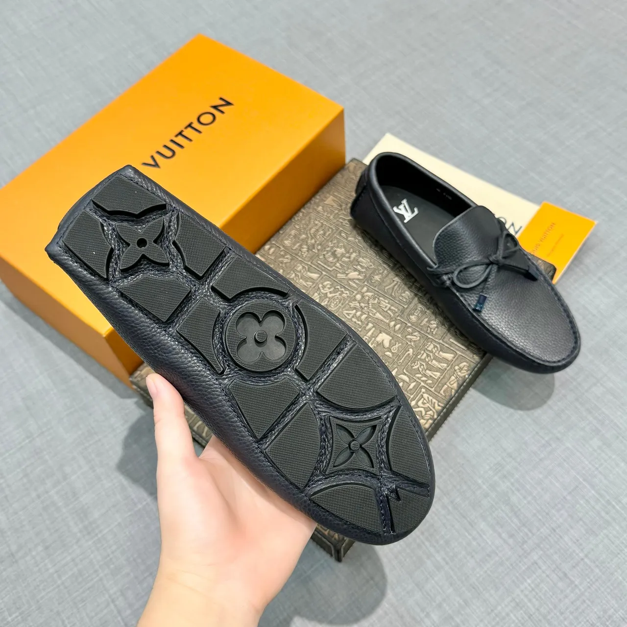 Louis Vuitton Tassel Loafer Black Pebbled Leather Loafers 2