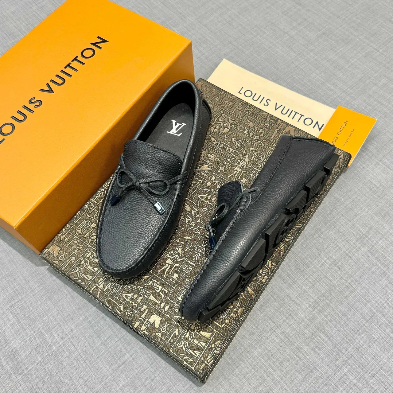 Louis Vuitton Tassel Loafer Black Pebbled Leather Loafers 3