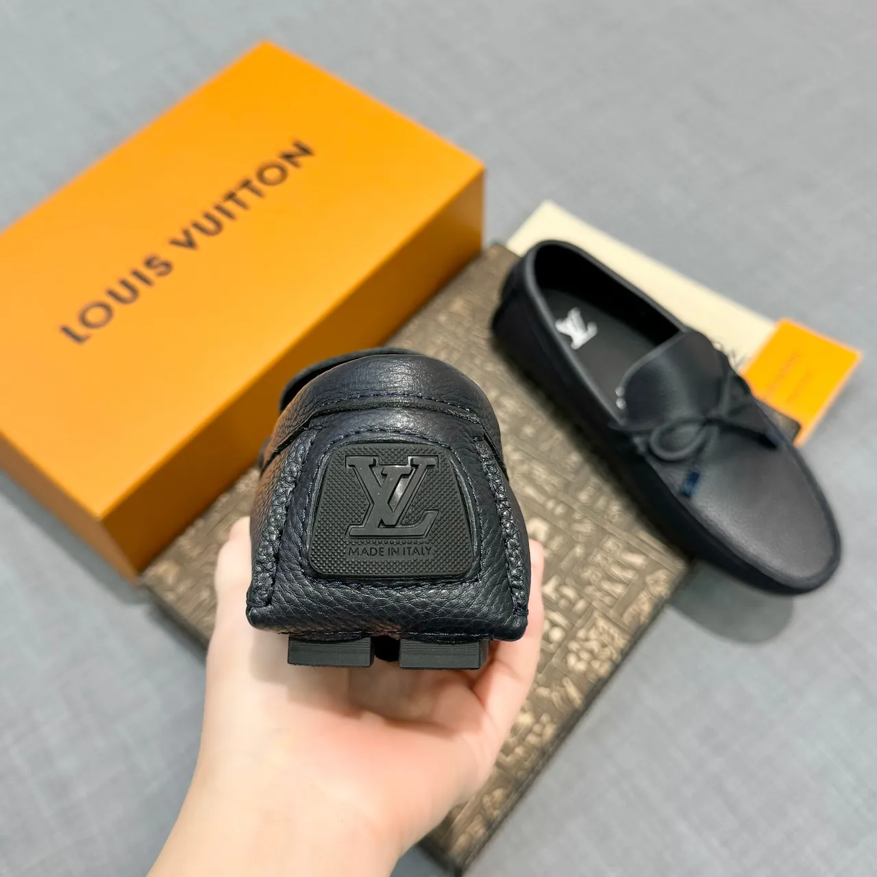 Louis Vuitton Tassel Loafer Black Pebbled Leather Loafers 5