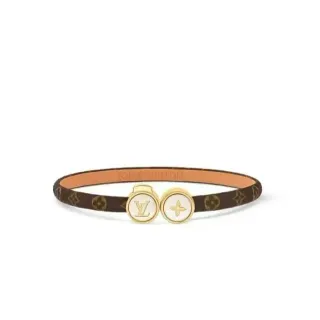 Louis Vuitton Turn Lock Dual Medallion بني Monogram سوار