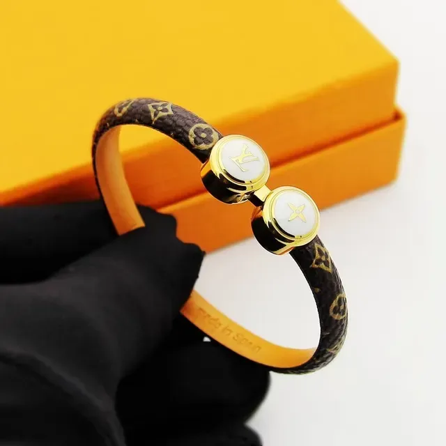 Louis Vuitton Turn Lock Dual Medallion Brown Monogram Bracelet 8