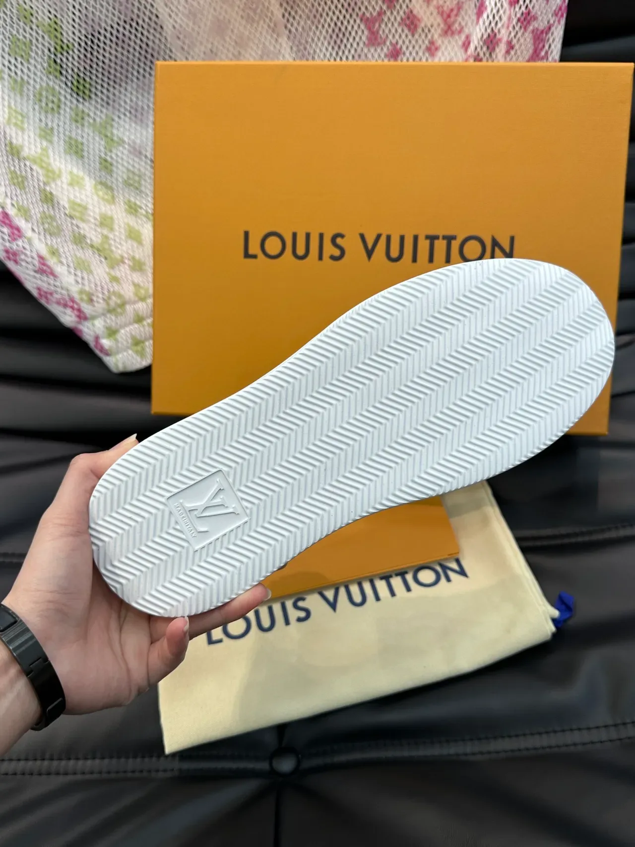Louis Vuitton White Beige Low-Top Textile-Paneled Lifestyle Sneakers 2
