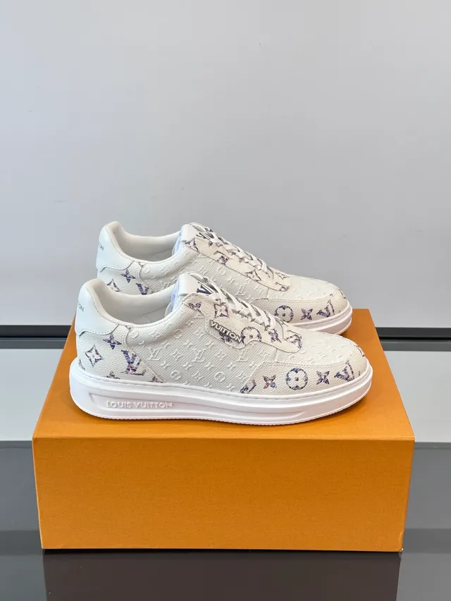 Louis Vuitton White Multicolor Monogram-Print Textile Upper Chunky Platform Sole Lifestyle Sneakers 1