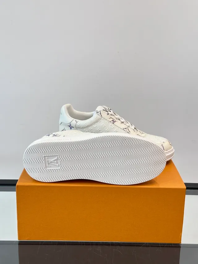 Louis Vuitton White Multicolor Monogram-Print Textile Upper Chunky Platform Sole Lifestyle Sneakers 2