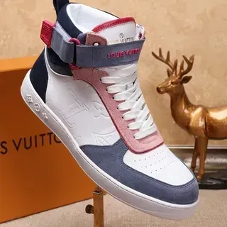Louis Vuitton 白色海军高帮印花浮雕生活方式运动鞋