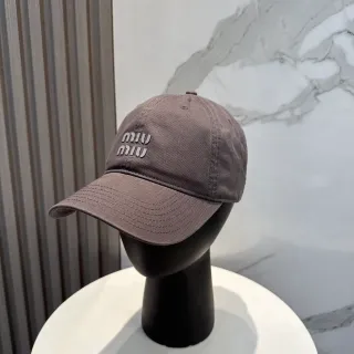 Miu Miu सिलाई Logo डार्क ग्रे बेसबॉल कैप