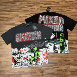 Mixed Emotion Emotion Graphic Print Oversized T-Shirt