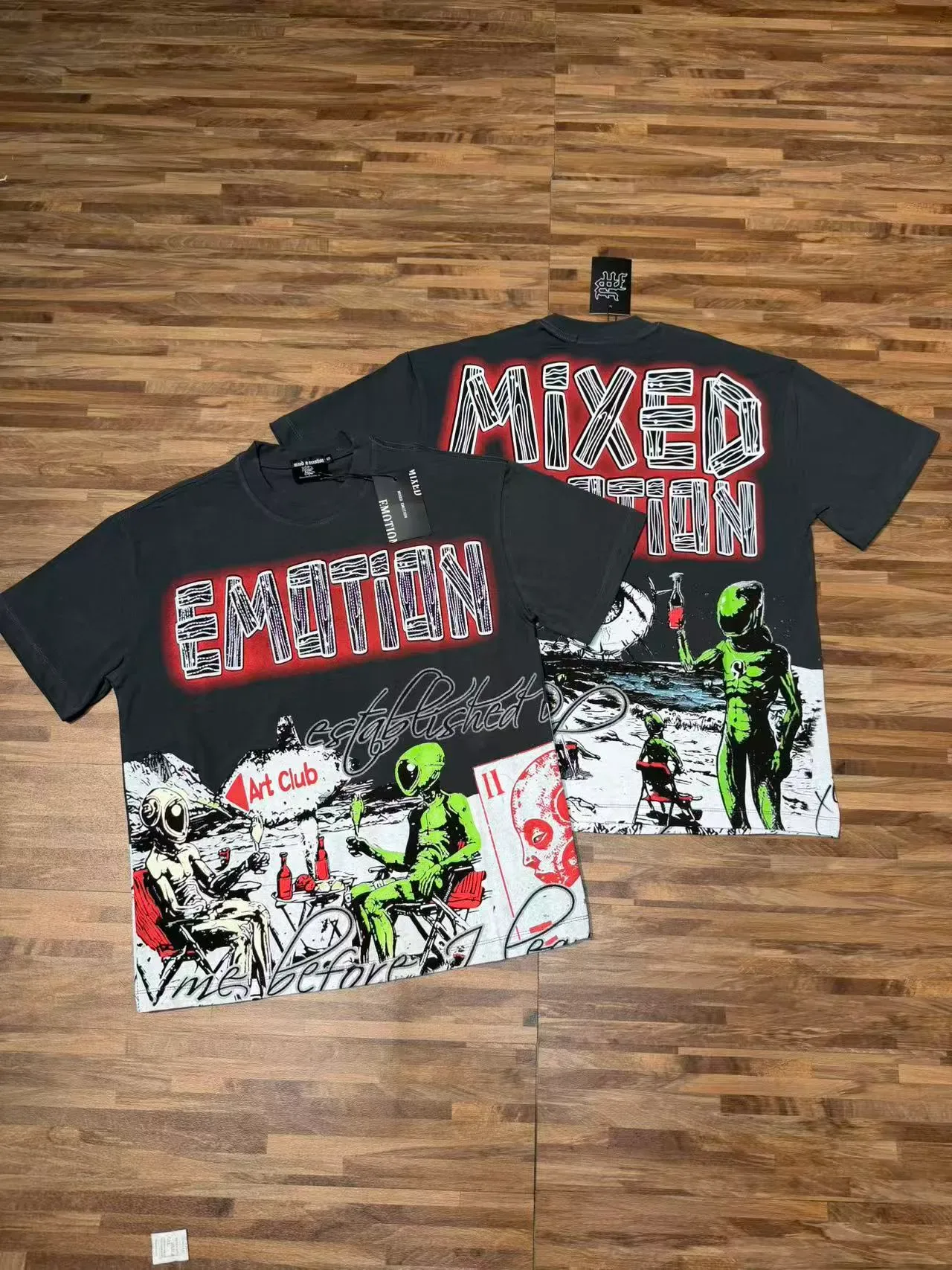 Mixed Emotion Emotion Graphic Print Oversized T-Shirt 3