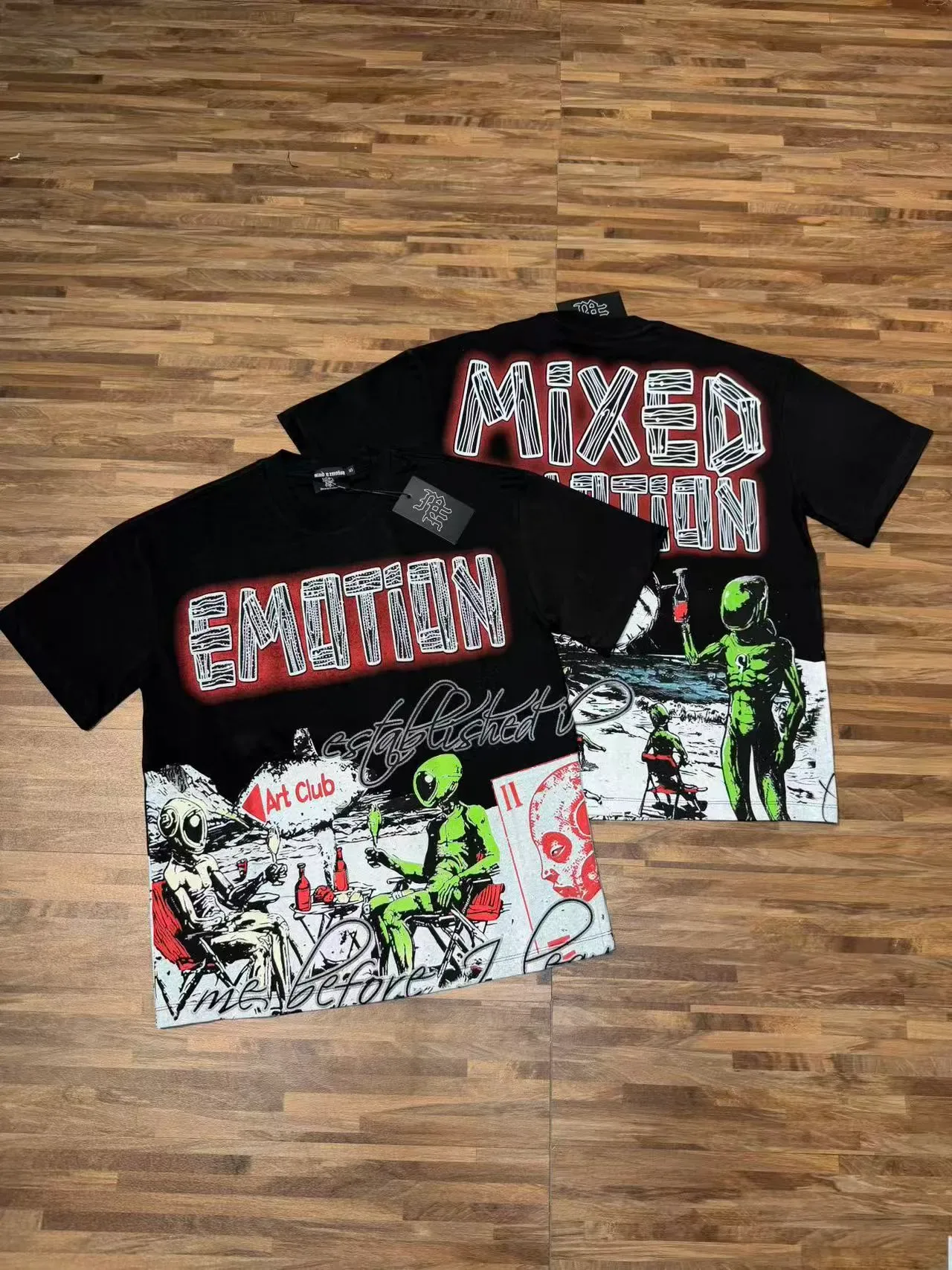 Mixed Emotion Emotion Graphic Print Oversized T-Shirt 5