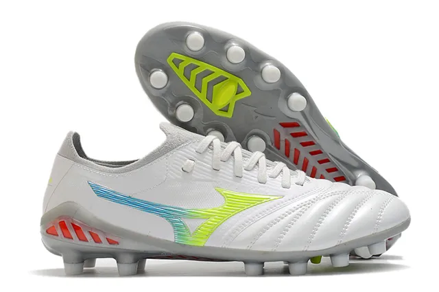Mizuno Morelia Neo Wolf Graphic White Gold Firm-Ground Soccer Shoes 9