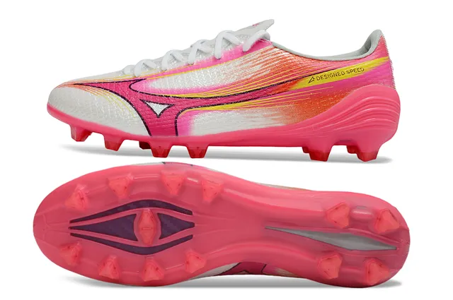 Mizuno Speed A-Designed Speed Pink White Yellow Firm-Ground 足球鞋 6
