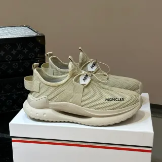 Moncler Lifestyle Sneaker Beige Mesh Laceless Sneakers