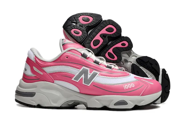 New Balance 1000 Pink and White Chunky Sneakers 4