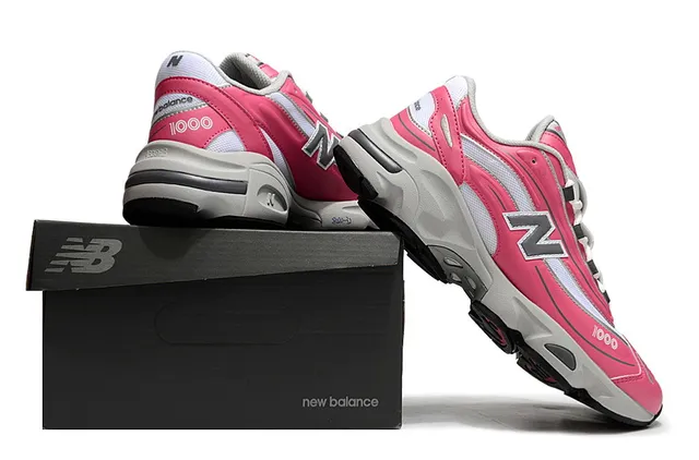 New Balance 1000 Pink and White Chunky Sneakers 6