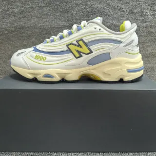 New Balance 1000 baskets chunky blanches bleues vert lime