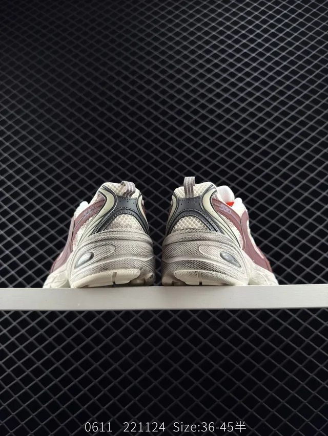New Balance 530 حذاء رياضي بورجوندي بيج أعلى متعدد الطبقات كبيرة الحبة 3
