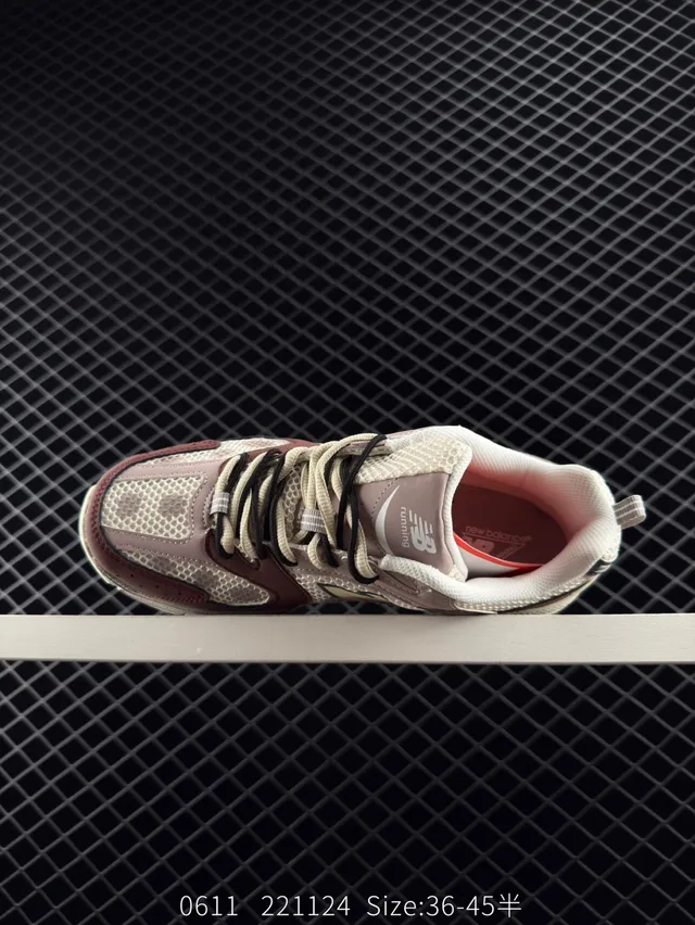 New Balance 530 حذاء رياضي بورجوندي بيج أعلى متعدد الطبقات كبيرة الحبة 4