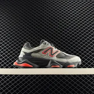 New Balance 9060 Gris Rouge Noir Chunky Sneakers
