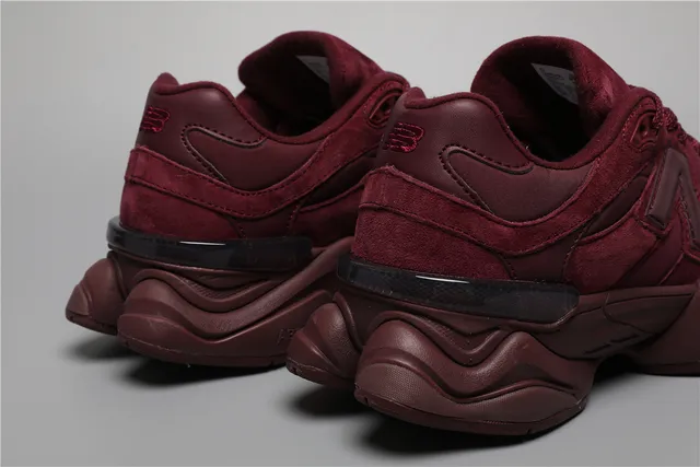 New Balance 9060 Maroon Suede Chunky Sneakers 2
