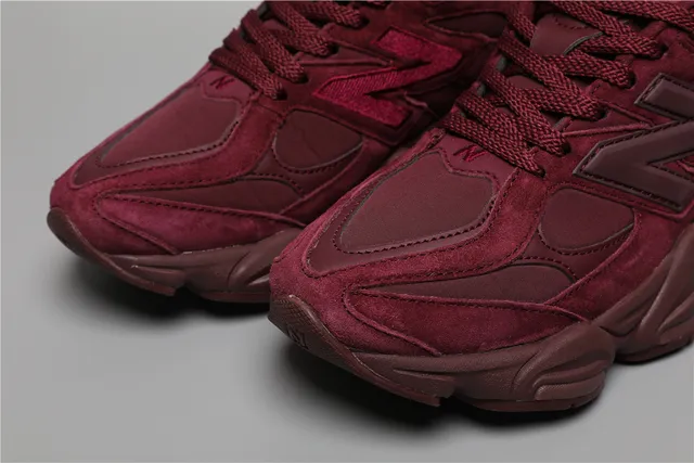 New Balance 9060 Maroon Suede Chunky Sneakers 4