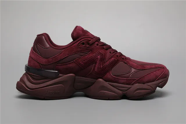 New Balance 9060 Maroon Suede Chunky Sneakers 8