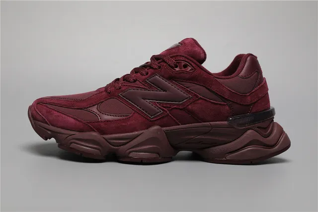 New Balance 9060 Maroon Suede Chunky Sneakers 9