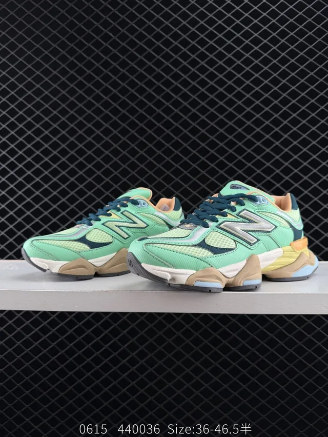 New Balance 9060 Mint Green Beige Chunky Sneakers 2