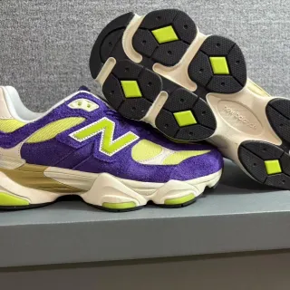 New Balance 9060 roxo e verde lima tênis chunky